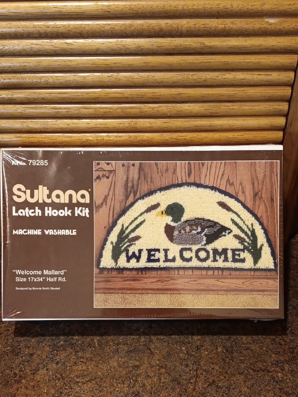New Welcome Mallard Latch Hook Kit. 17" X 34"
